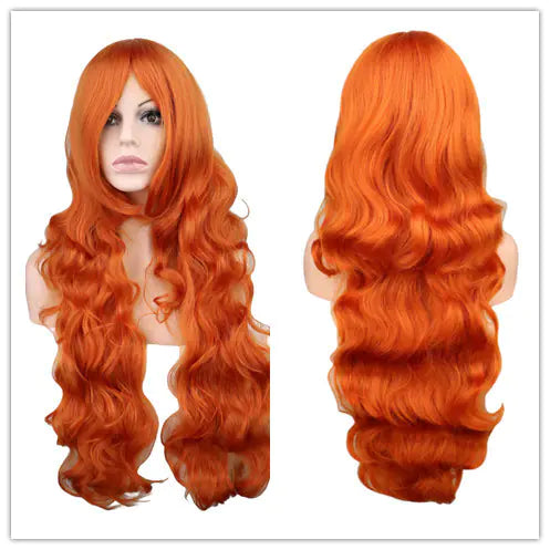 Dark Red Long Curly Mermaid Anime Cosplay Wig