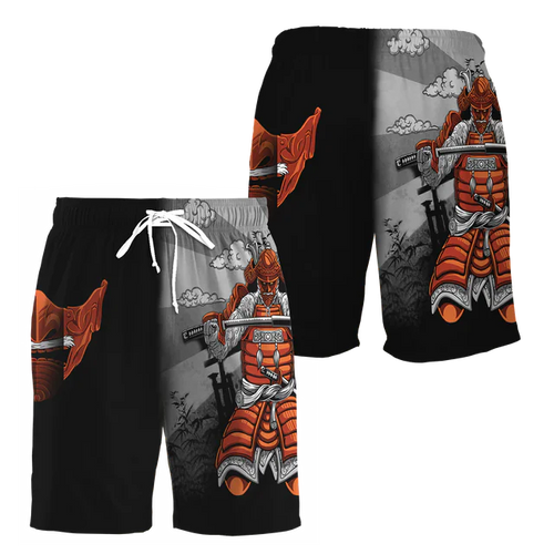 3D Samurai and Dragon Tattoo All Over Printed Shorts