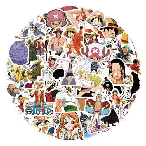 50pcs Anime One -Pcs Sticker for Kids Vinyl Waterproof Stickers for LaptopSkateboardWater BottlesPhoneCartoon Anime Stickers for BoysTeens Adult