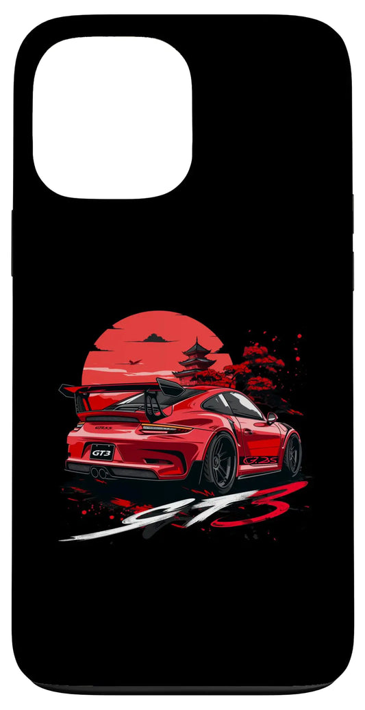 iPhone 13 Pro Max JDM Tokyo Japan Samurai Temple Art GT3 RS Drift Car Case