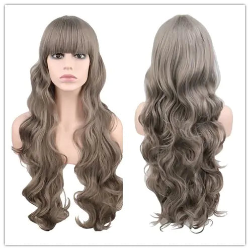 Dark Red Long Curly Mermaid Anime Cosplay Wig
