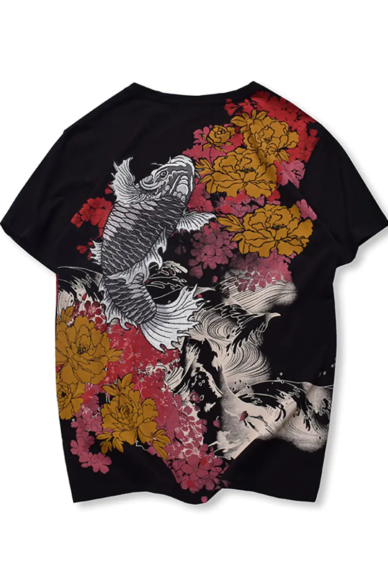 Japanese Style Embroidered T-Shirt for Men (Couple's)
