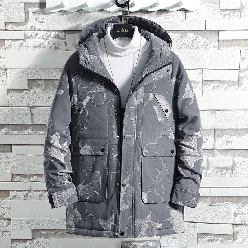 Men's Camouflage Hooded Warm Jacket for Fall/Winter