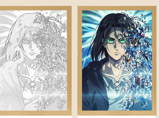 Eren Levi Attack on Titan Light Painting Night Lamp