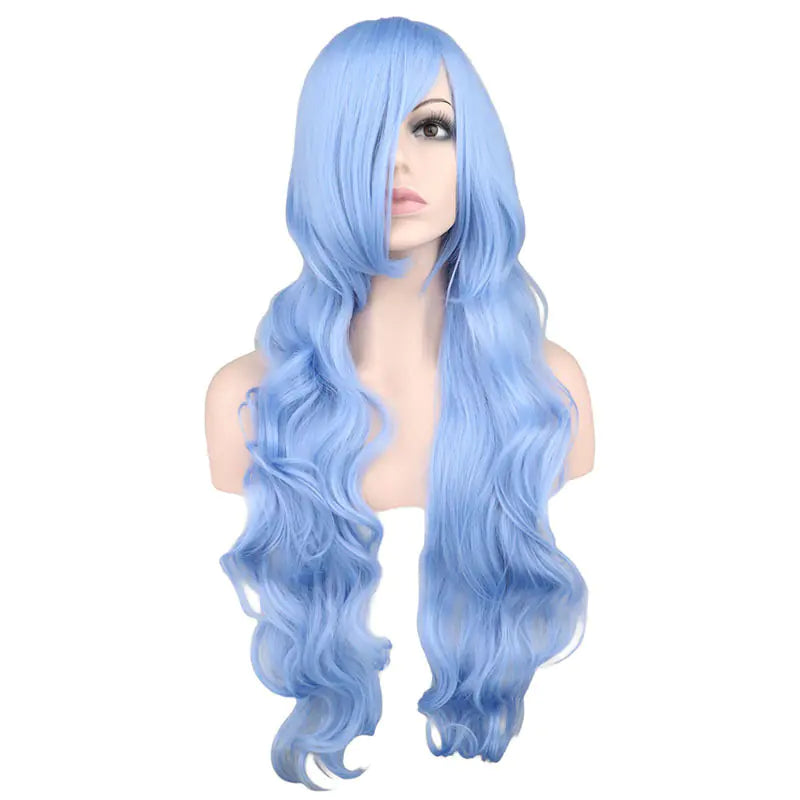 Dark Red Long Curly Mermaid Anime Cosplay Wig