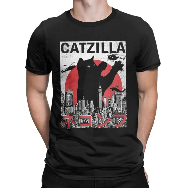 Funny Catzilla Japan Cat Lover Men's T-Shirt