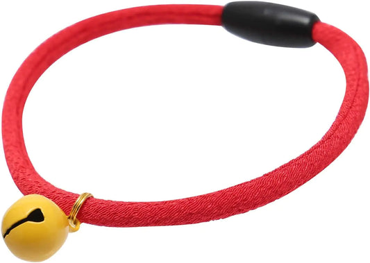 Kokoneko Honpo Cat Collar Safety Safety with Bell Japanese Pattern Lightweight Adjustable Made in Japan Handmade (Plain Color Red)