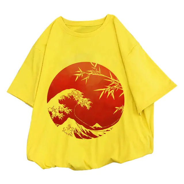 Japan Koi Fish Graphic Print T-shirt for Women