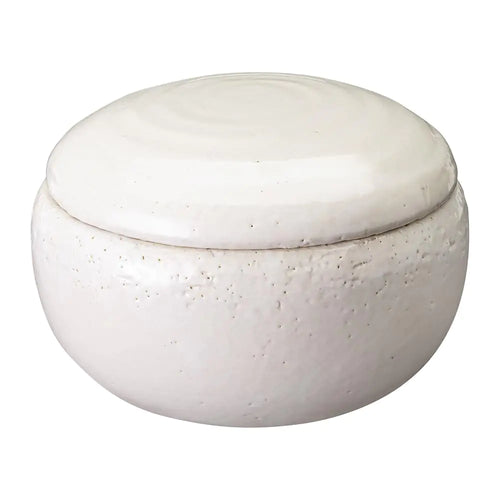 &NE NMT-305S-WH Banko Ware Banko Pottery Ohitsu Small White White Made in Japan Microwave Safe Pottery Rice Storage Container Oven Safe Microwave Oven Safe Rice Microwave Refrigerator Rice Plump 1