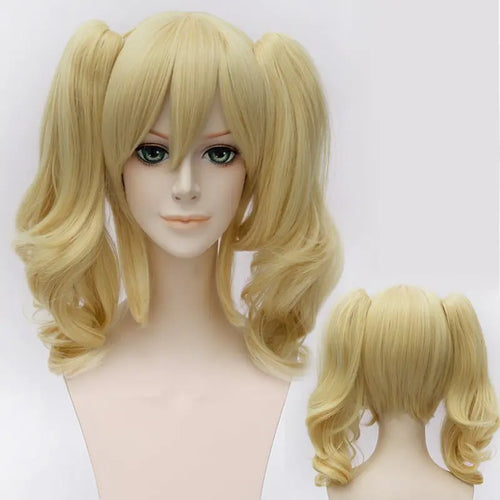 Golden Yellow Curly Anime Cosplay Wig Full Headgear