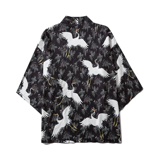 New Chinese Style Ukiyo-e Crane Robe for Men & Women