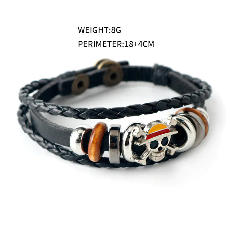 One Piece Luffy Skull Vintage Leather Bracelet
