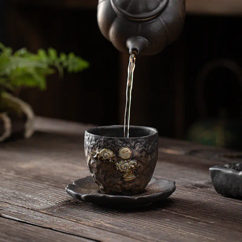 Japanese Iron Glaze Ceramic Tea Cup