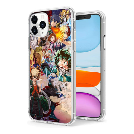 Compatible with iPhone 15 Pro Case Anime Cool Manga TPU Drop Protection Shock Absorbing Scratch Resistant Phone Clear Case Cover (Cartoon-Comic-My-Hero-Academia-3)