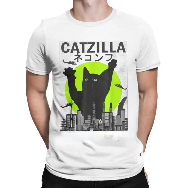 Funny Catzilla Japan Cat Lover Men's T-Shirt