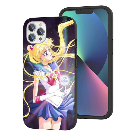 CHENQIAOHU Compatible with iPhone 14 Pro Case Full Body Protection Shockproof Protective Phone Case Slim Thin Cover (Anime-Sailor-Moon-Magic-4)