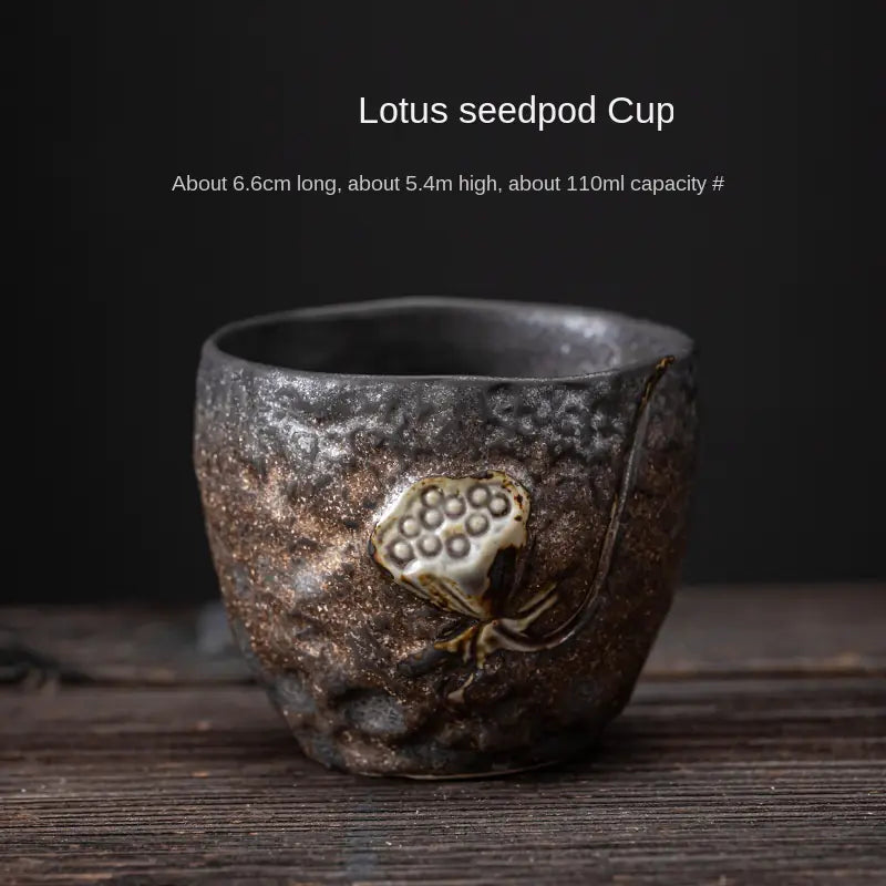 Japanese Iron Glaze Ceramic Tea Cup
