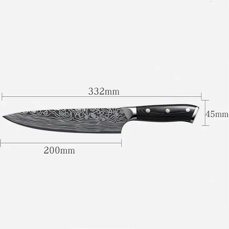 Damascus Chef Knife for Japanese Sushi and Cooking