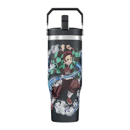 Demon Slayer Kimetsu No Yaiba Tanjiro Tumbler with Lid 30 Oz Water Cup Vacuum Insulated Anime Water Bottle Reusable Insulated Stainless Steel tumbler for Water Iced Tea or Coffee