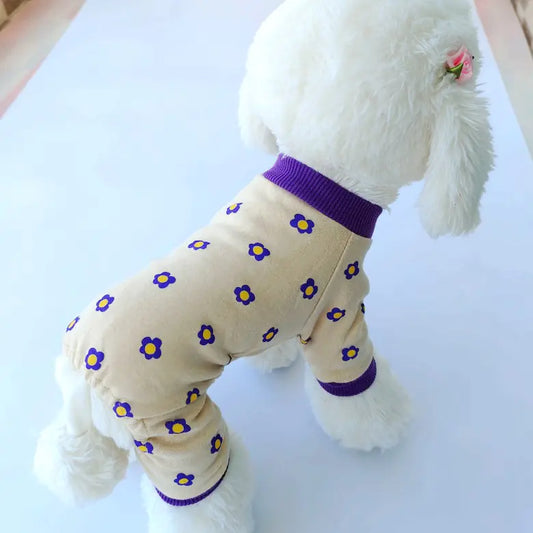 Colorful Chrysanthemum Cotton Pajamas for Pets