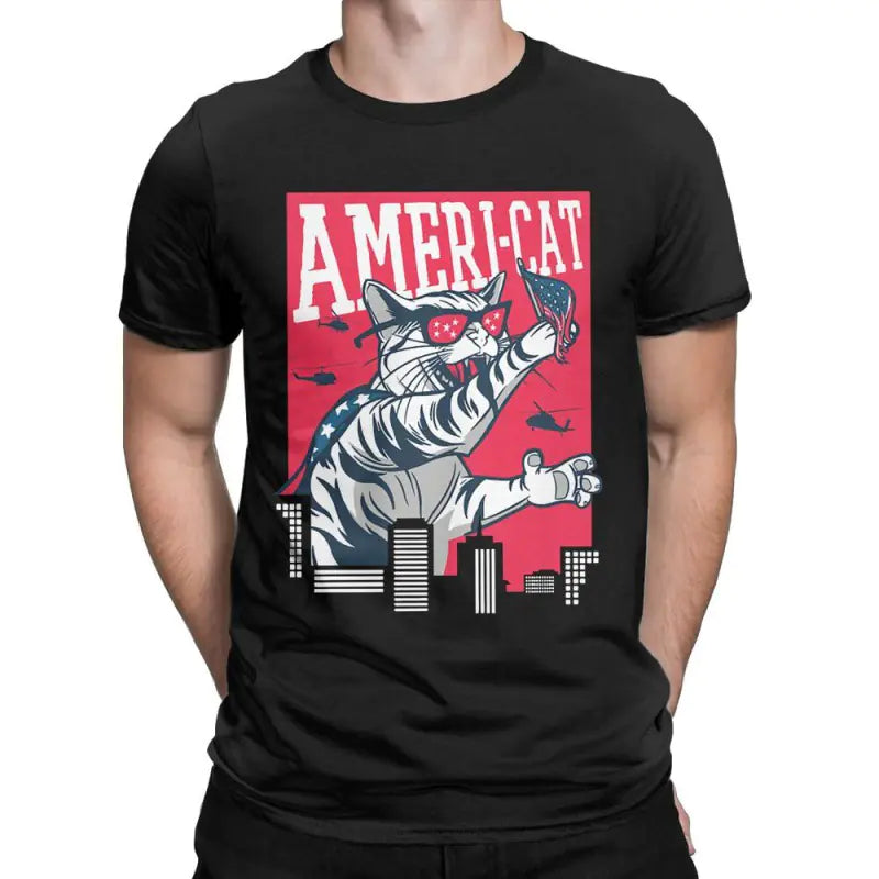 Funny Catzilla Japan Cat Lover Men's T-Shirt
