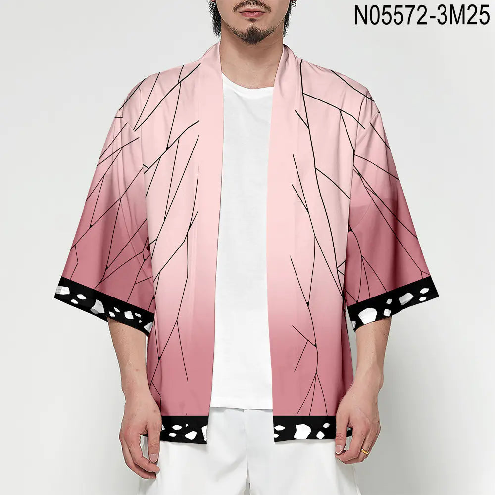 Demon Slayer Tanjiro Nezuko Kimono Cloak Costume