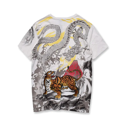 Japanese Ukiyo-e Embroidered Cherry Blossom T-Shirt