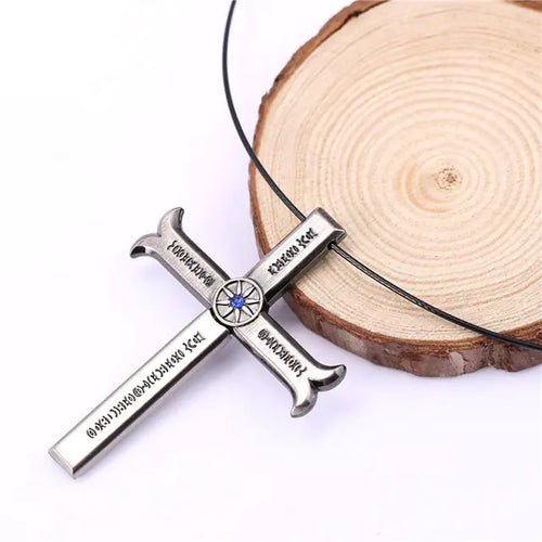 Anime Dracule Mihawk Necklace Cross Sword Pendant