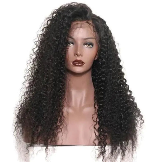 African Long Curly Black Wig - High-Temperature Fiber