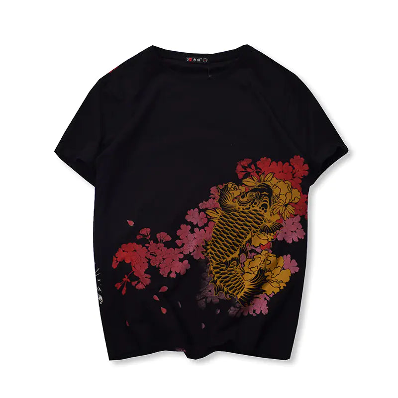 Japanese Style Embroidered T-Shirt for Men (Couple's)