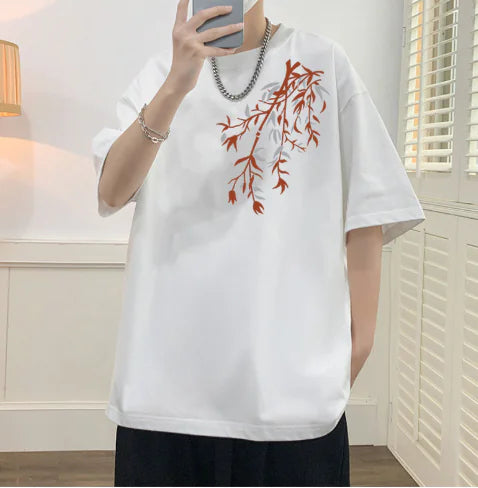 Japanese Style Loose Fit Men's Fashion T-Shirt