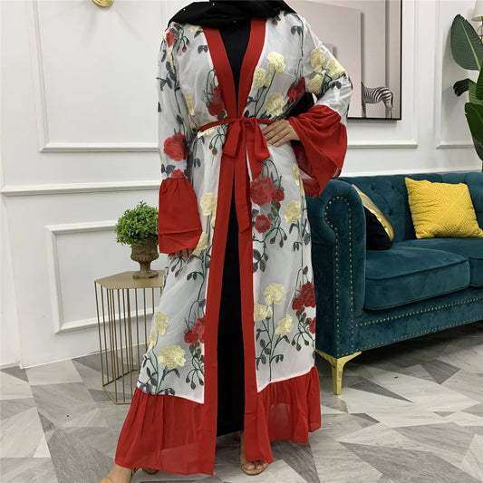 Embroidered Patchwork Cardigan