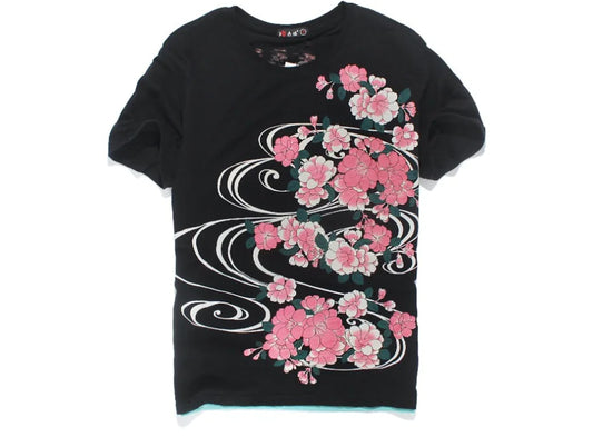 Embroidered Koi Fish T-Shirt with Short Sleeves