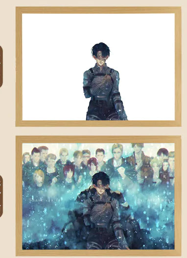 Eren Levi Attack on Titan Light Painting Night Lamp