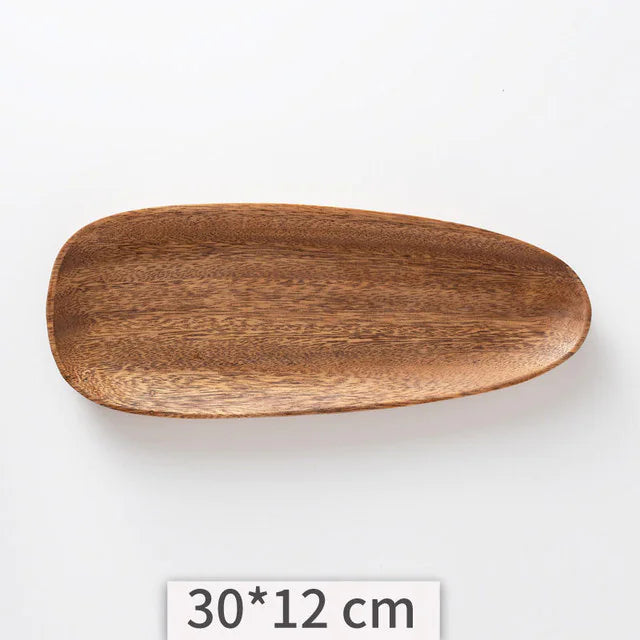 Irregular Solid Wood Plate for Nuts and Snacks