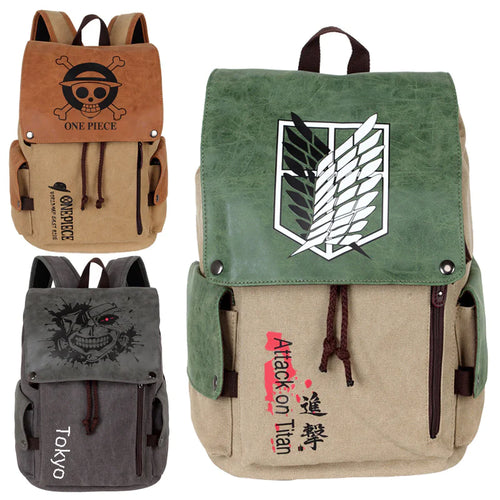 Anime Canvas Backpack - Attack on Titan, Tokyo Revengers, One Piece