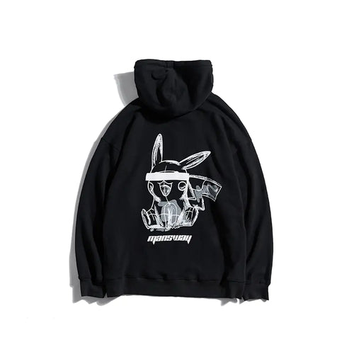 Men's Pikachu Print Hoodie - Casual Oversized Sweatshirt