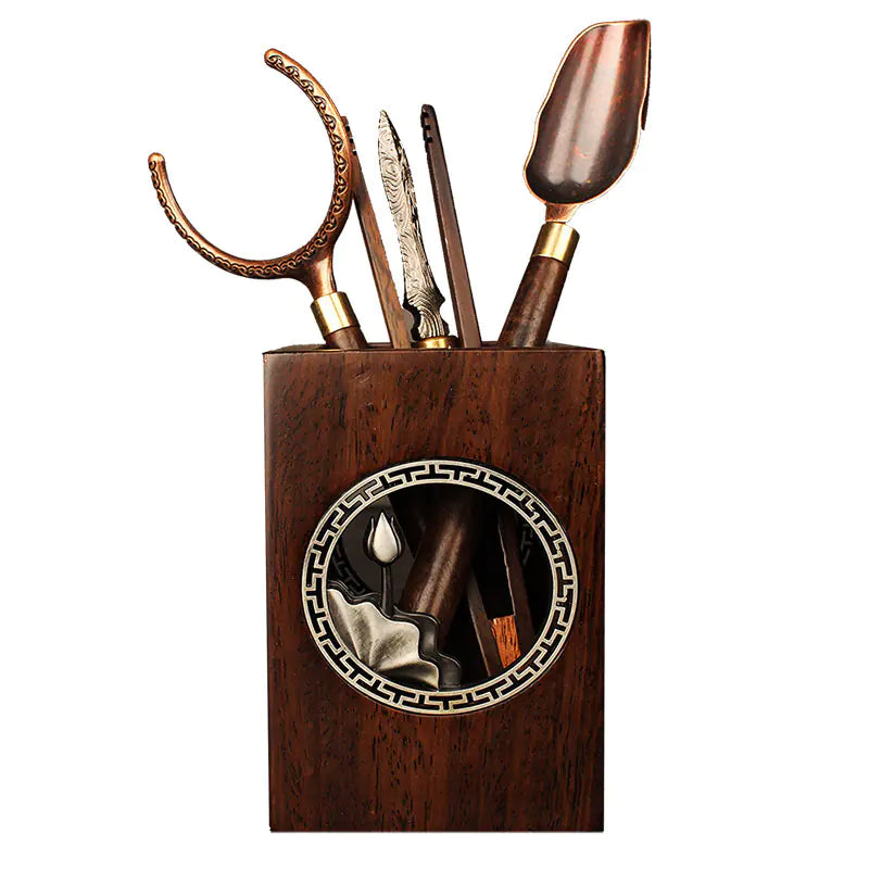 Ebony Tea Ceremony Set with Bamboo Tea Equipment
