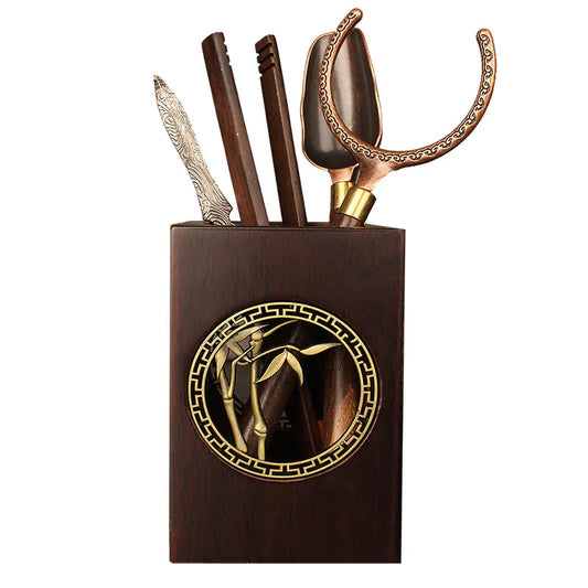 Ebony Tea Ceremony Set with Bamboo Tea Equipment