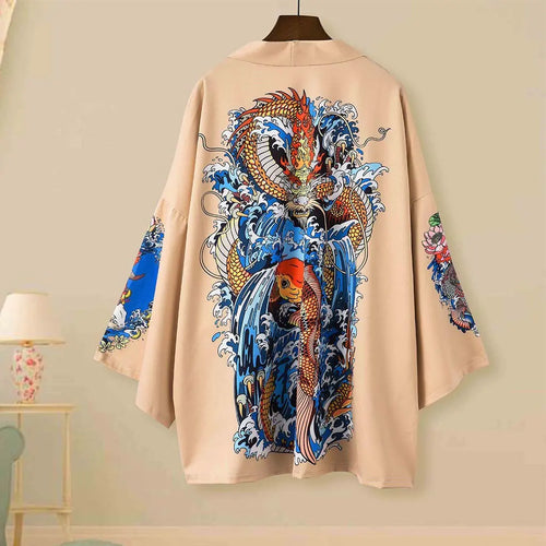 Japanese Kimono Couple Cardigan with Ukiyo-e Design
