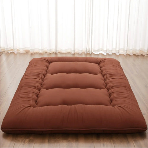 XICIKIN Japanese Floor Mattress Japanese Futon Mattress Foldable Mattress Roll Up Mattress Tatami Mat with Washable Cover Easy to Store and Portable for Camping (Coffee Full)
