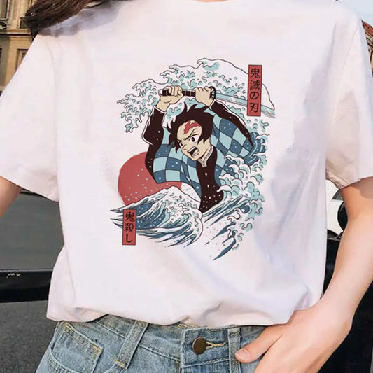 Demon Slayer Printed Short Sleeve T-Shirt for Women