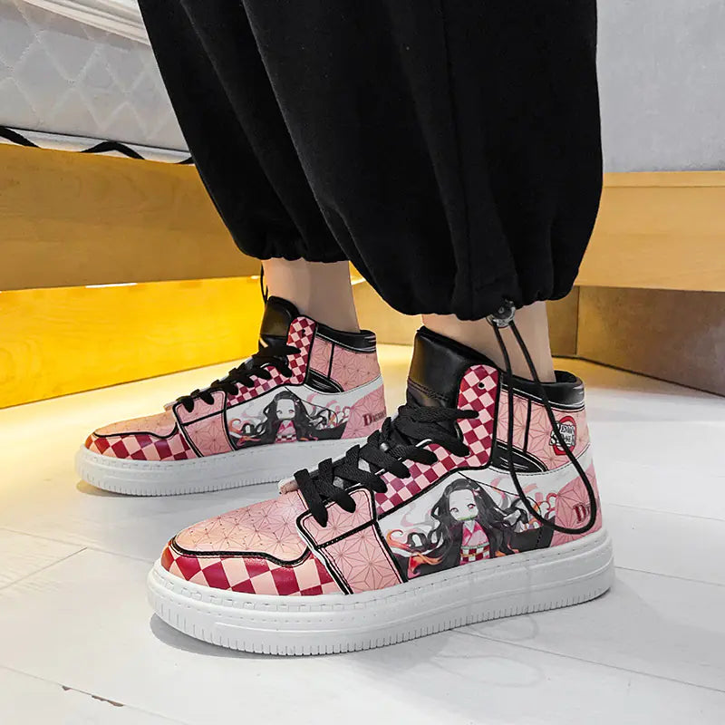 Summer Men's Breathable Couple Sneakers - Demon Slayer Design