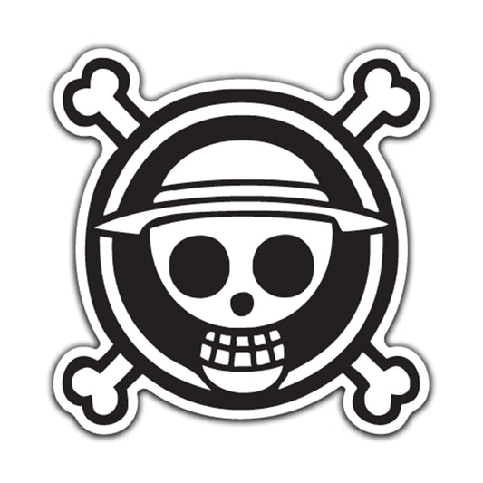 Luffy Jolly Roger Vinyl Decal Sticker | Cars Trucks Vans Walls Laptops Cups | Black | 5.5 inches | KCD1029