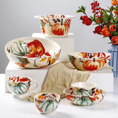 Pastoral Style Ceramic Rice Bowl for Tableware