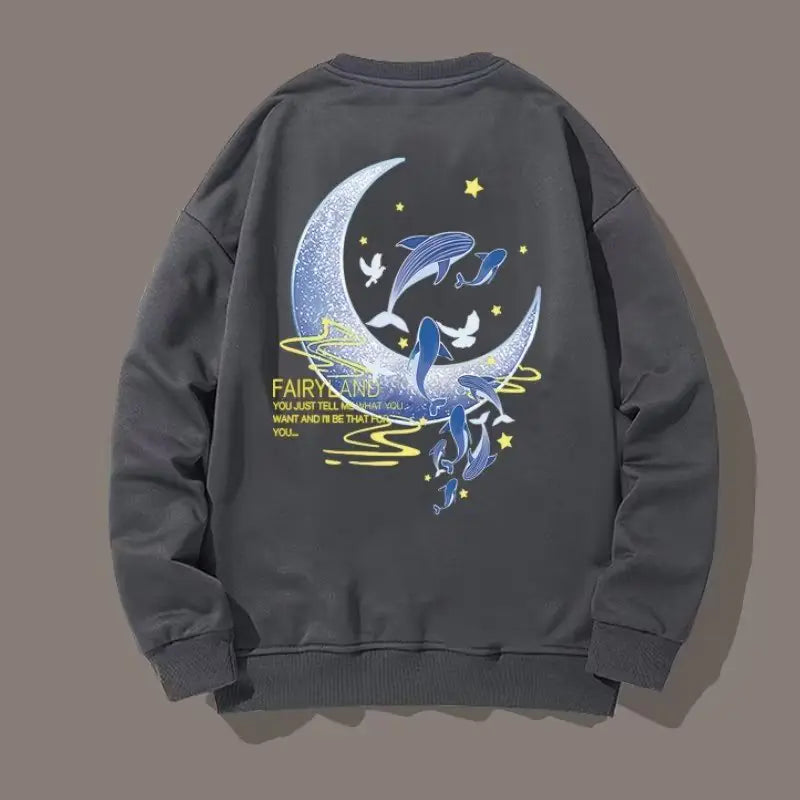 Men's Long Sleeve Hoodie with Japan Streetwear Print