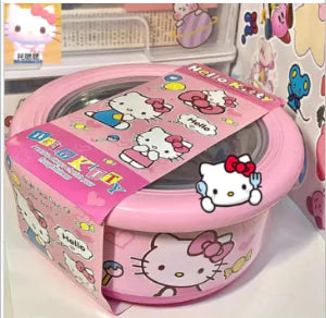 Kawaii Stainless Steel Ramen Bowl with Cartoon Bento Box