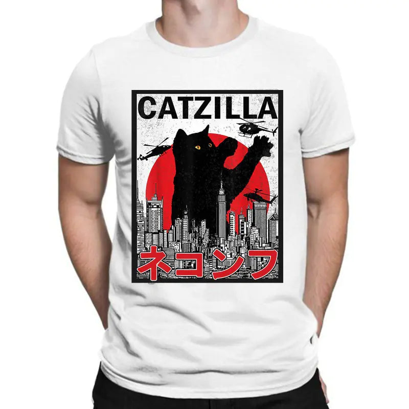 Funny Catzilla Japan Cat Lover Men's T-Shirt