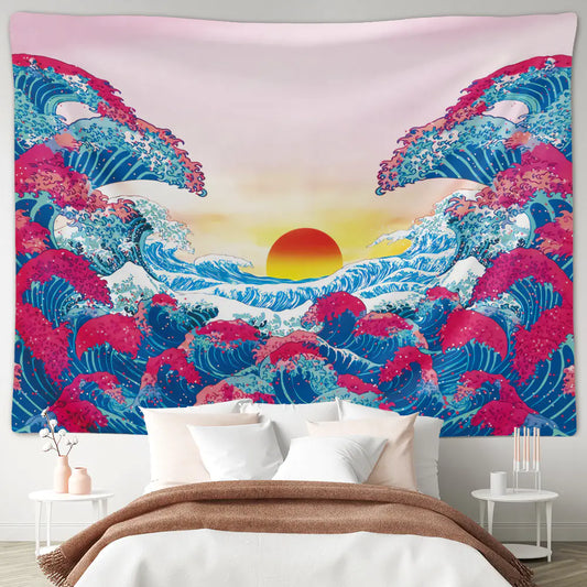 Ukiyo-e Wave Tapestry for Home Decoration Wall Art