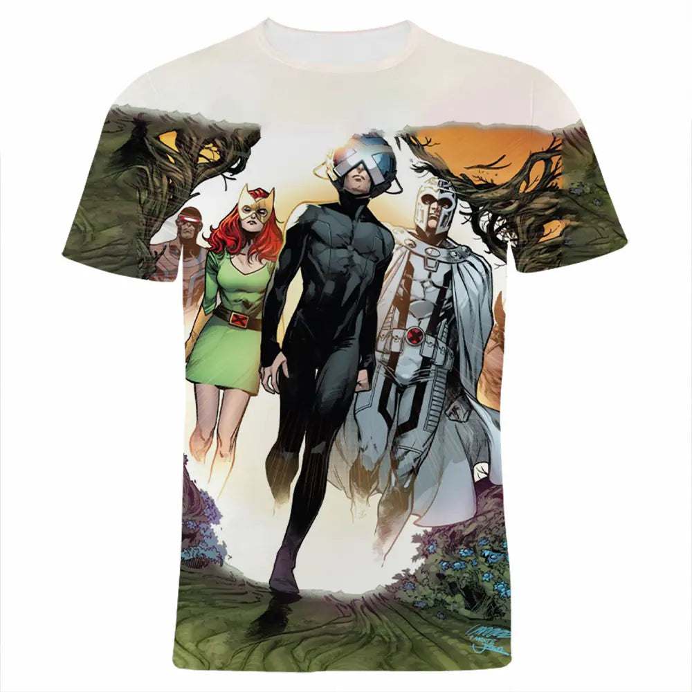X-Men 3D Printed Elastic Polyester Men's T-Shirt